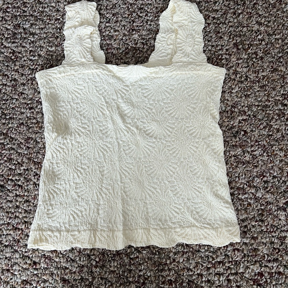 Women's Cream Textured Top